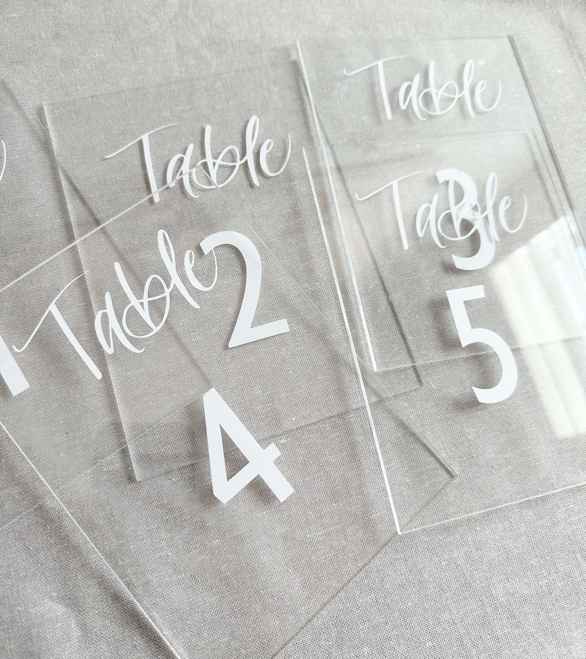Acrycli Table Numbers CLEAR ACRYLIC TABLE NUMBERS – CalligraphyByMac